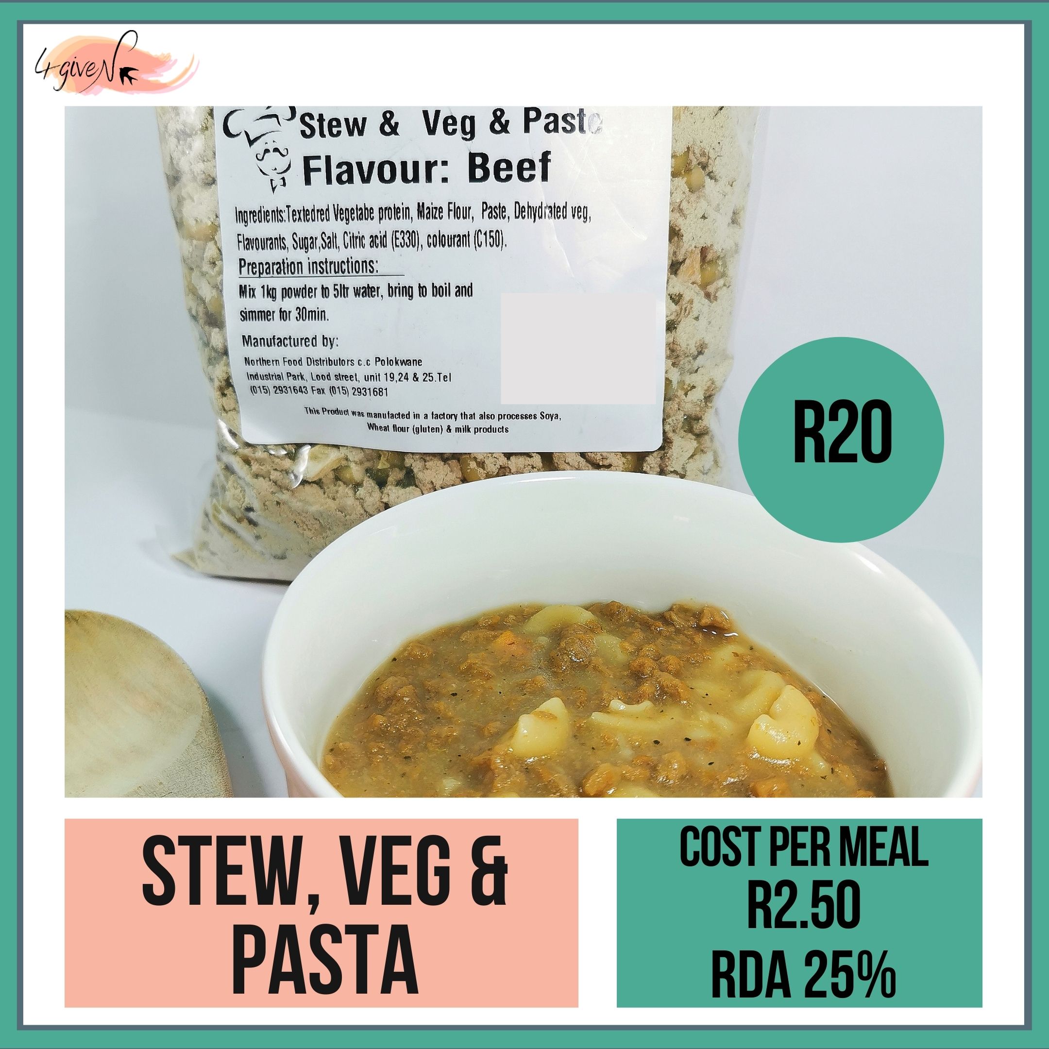 Veg & Soya Pasta Stew Budget Meals